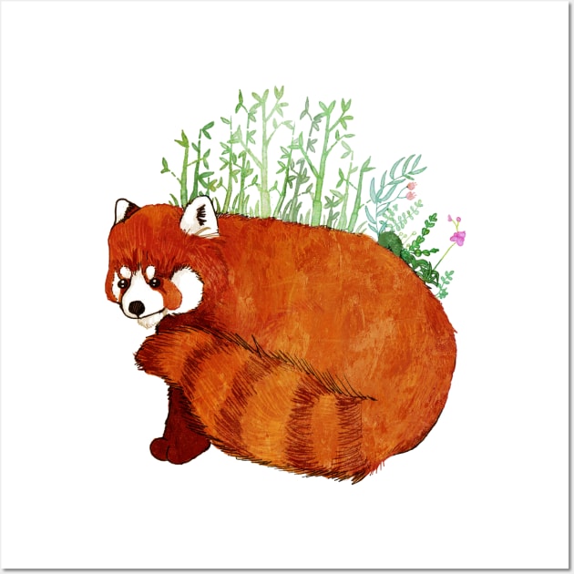 Red Panda Wall Art by KatherineBlowerDesigns